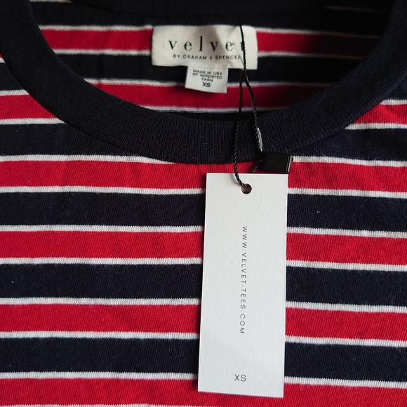 Velvet by Graham & Spencer Arty Knit Stripe Crew Neck Top In Multi - Picture 10 of 12